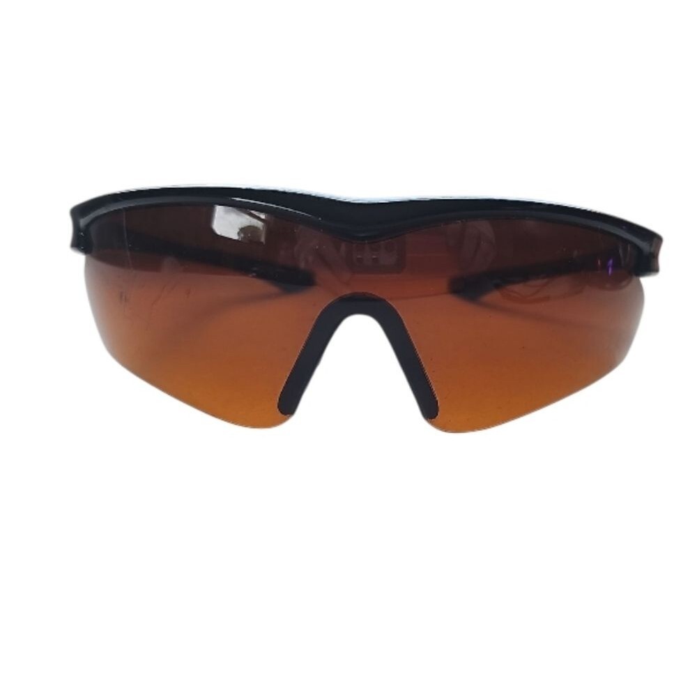 Olympic Wraparound Sport Sunglasses Brown Shield Lens Black Y2K Cycling Running